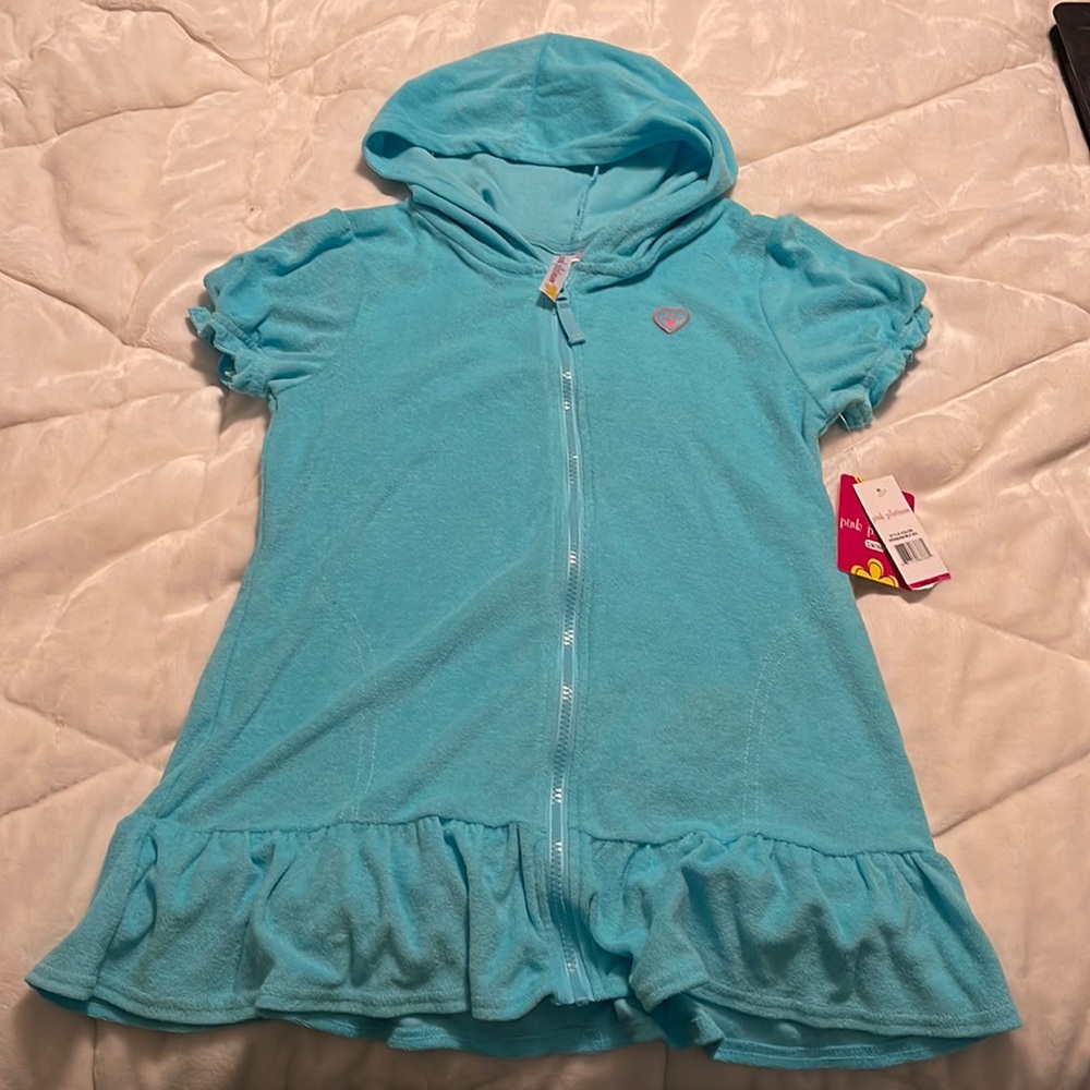 NWT Girls Swim terry cloth zip cover up size 10/12